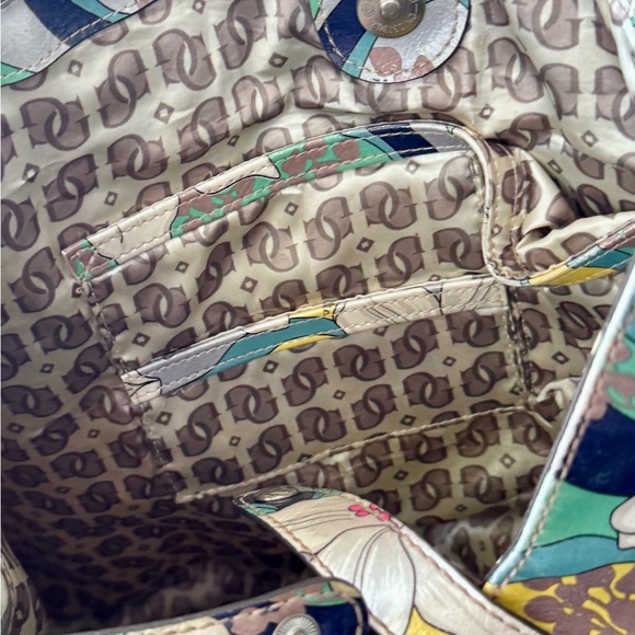 Guess Women's Floral Shoulder Bag Tote vintage Y2K- Green, Yellow, Blue - Picture 5 of 15